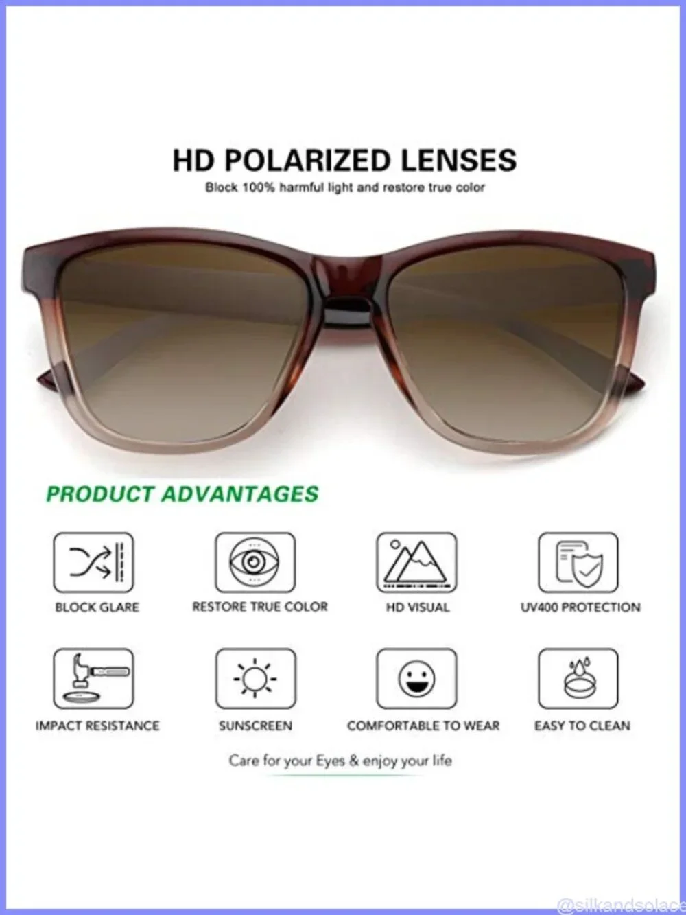 Polarized Sunglasses UV Protection TAC Lens Adult Unisex Retro Square